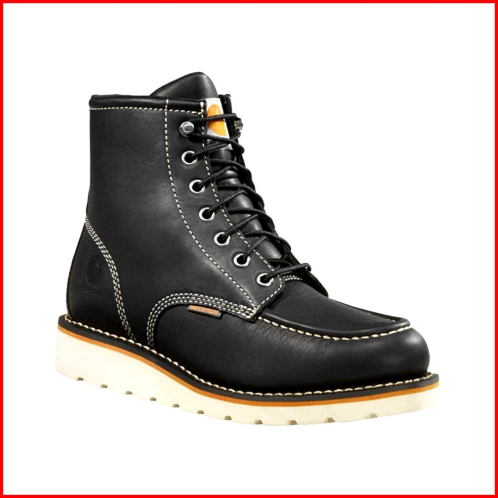 Women's 6" Waterproof Work Boots Soft Toe Leather Lace-Up Ankle